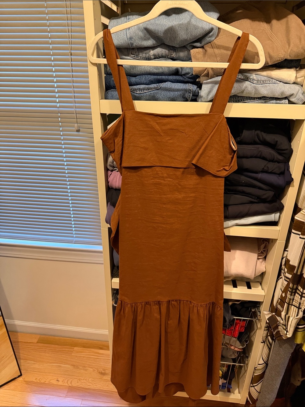 Theory Women’s Brown Ruffle Hem Sundress
